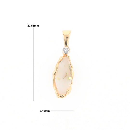 Gold Quartz Freeform Pendant (G2)