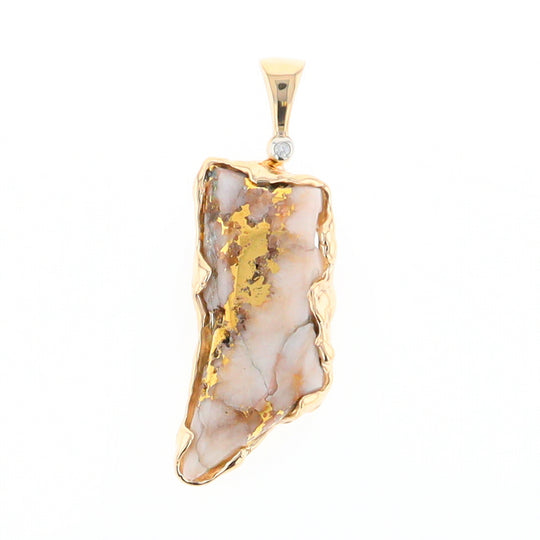 Gold Quartz Freeform Pendant (G2)