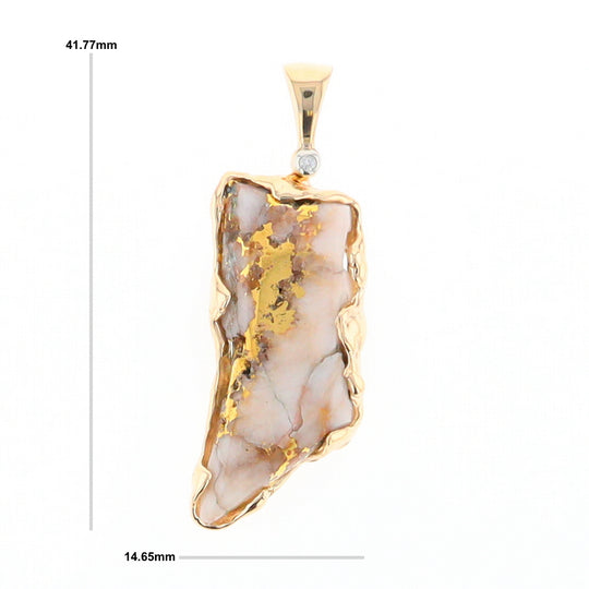 Gold Quartz Freeform Pendant (G2)