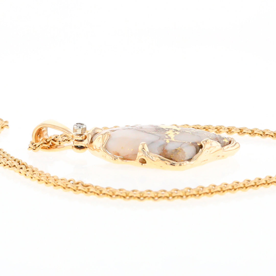 Gold Quartz Freeform Pendant (G2)