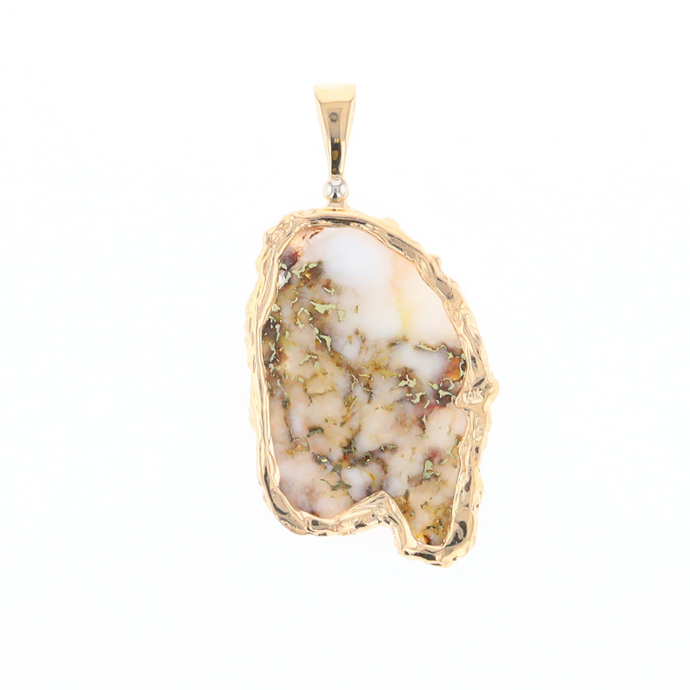 Gold quartz Freeform Pendant