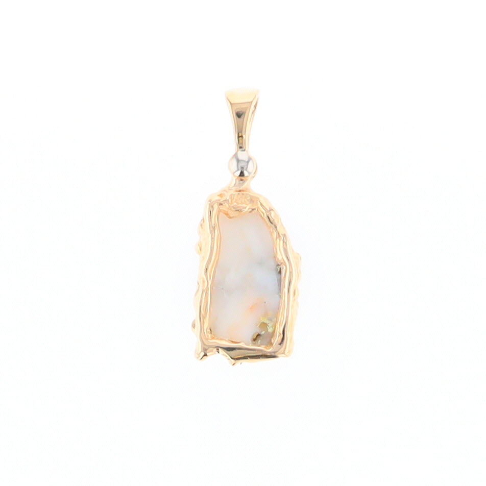 Gold Quartz Freeform Pendant