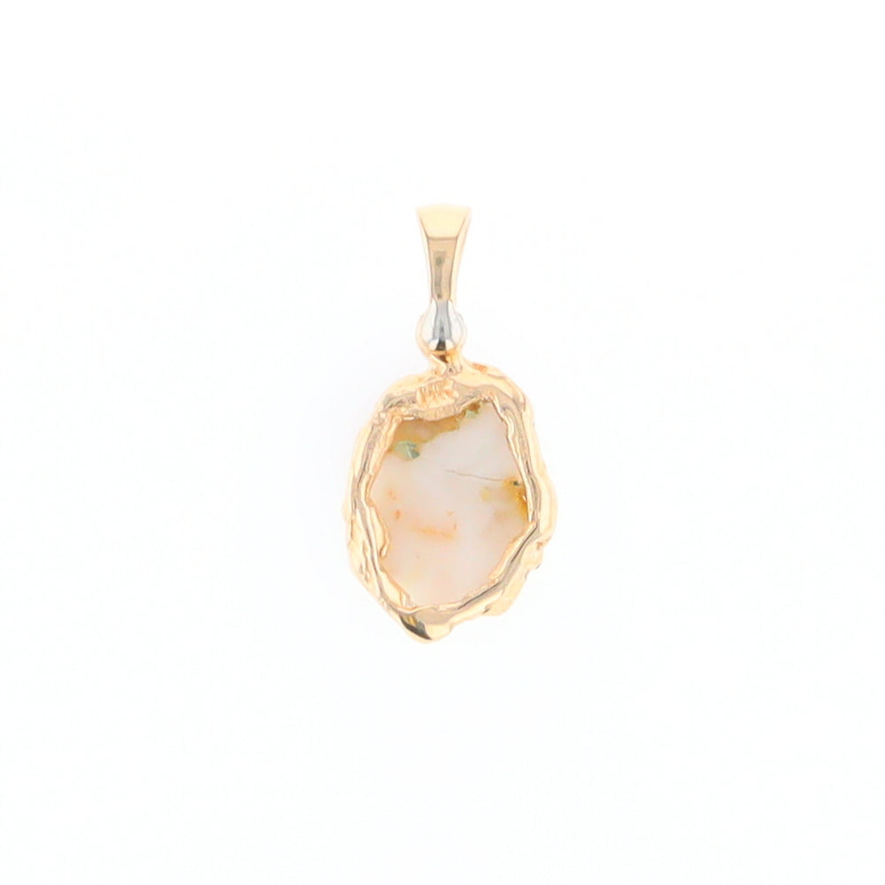 Gold Quartz Free Form Pendant