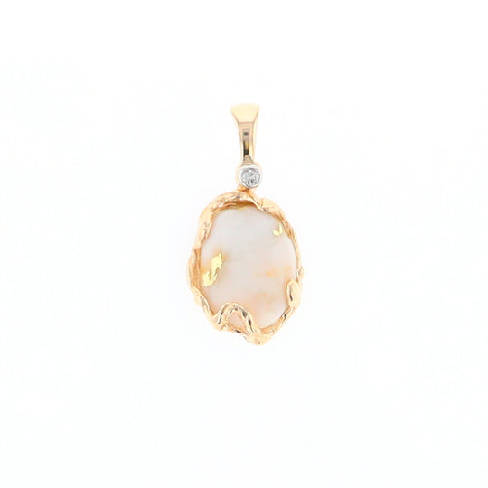 Gold Quartz Free Form Pendant