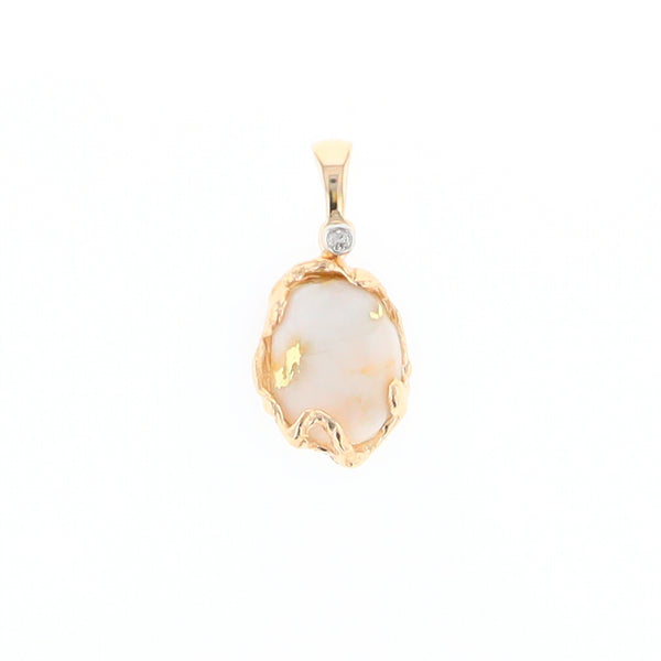 Gold Quartz Free Form Pendant