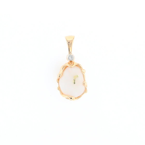 Gold Quartz Freeform Pendant