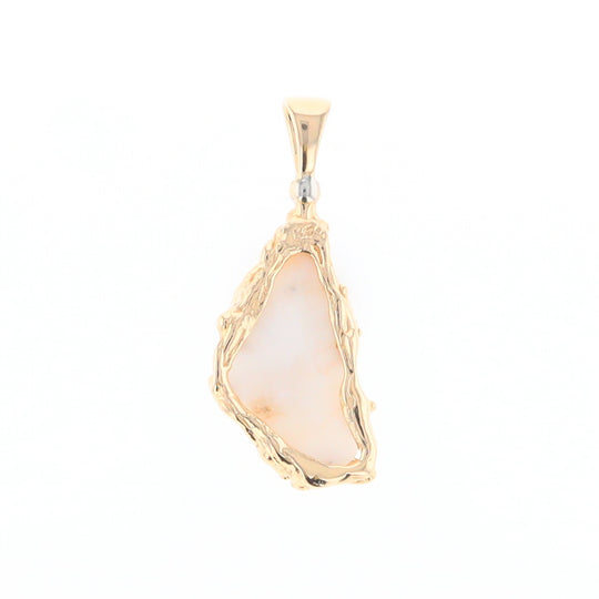 Gold Quartz Freeform Pendant