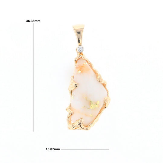 Gold Quartz Freeform Pendant