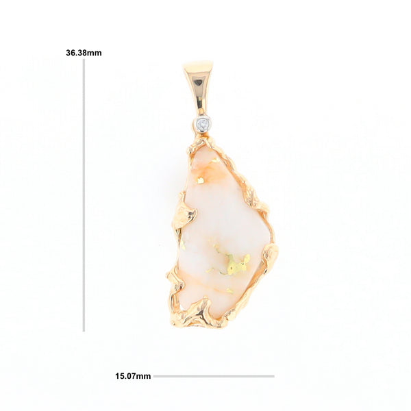 Gold Quartz Freeform Pendant