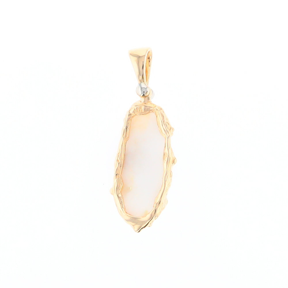 Gold Quartz Freeform Pendant