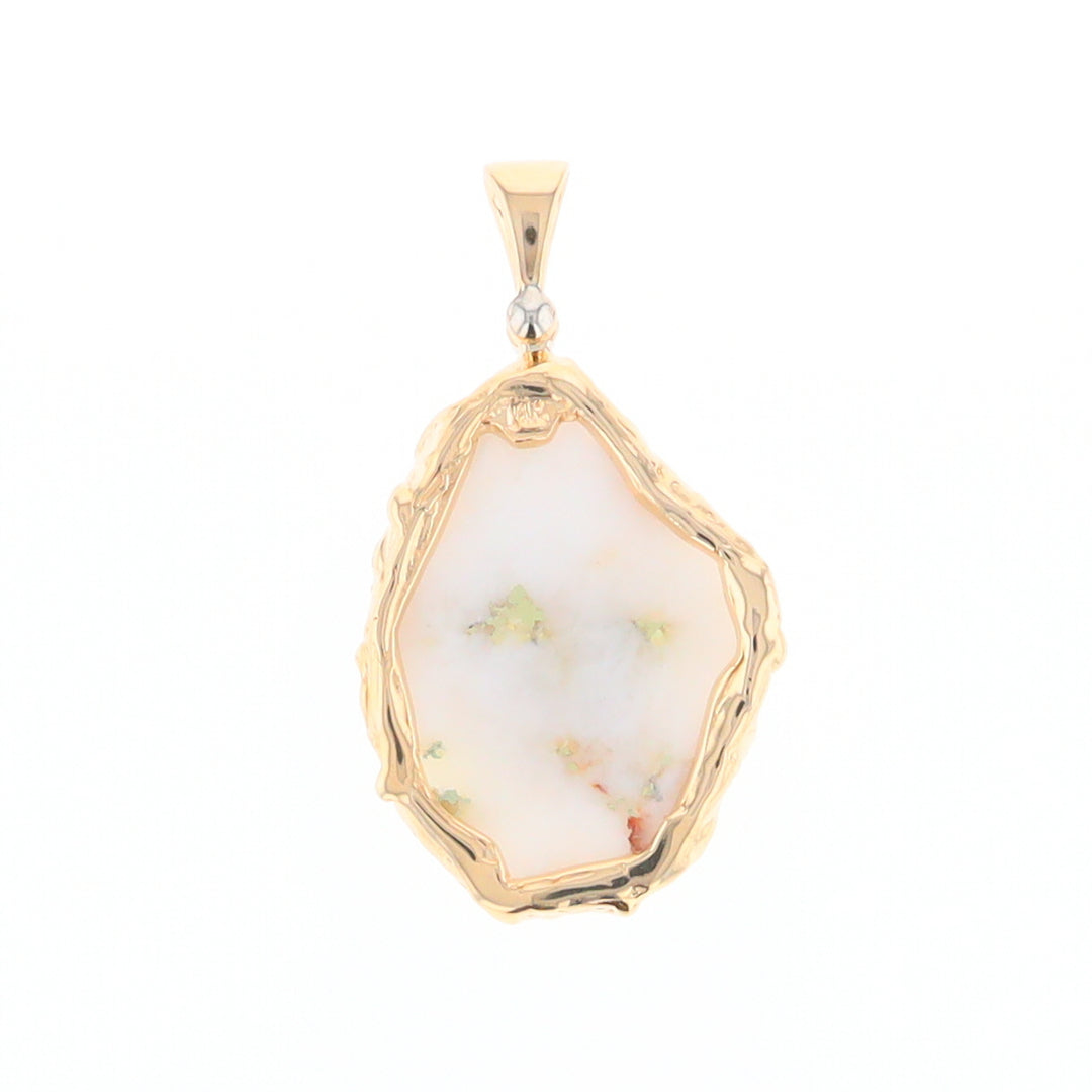 Gold Quartz Freeform Pendant