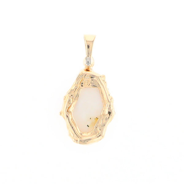 Gold Quartz Freeform Pendant