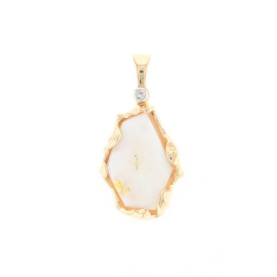 Gold Quartz Freeform Pendant