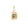Serpentine & Gold Quartz Freeform Pendant