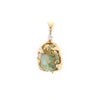 Serpentine & Gold Quartz Freeform Pendant