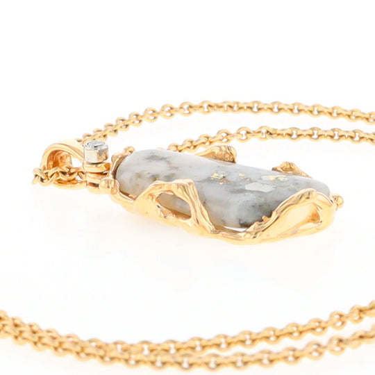 Free Form Gold Quartz Pendant