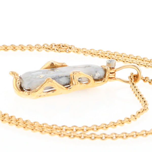 Free Form Gold Quartz Pendant