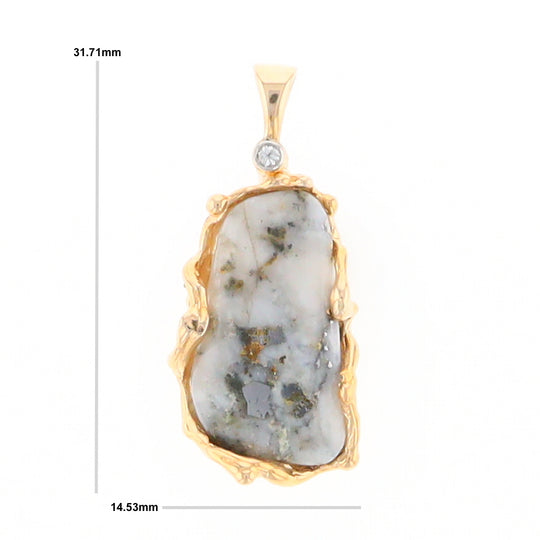 Free Form Gold Quartz Pendant