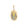 Serpentine & Gold Quartz Freeform Pendant