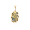 Serpentine & Gold Quartz Freeform Pendant