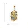 Serpentine & Gold Quartz Freeform Pendant