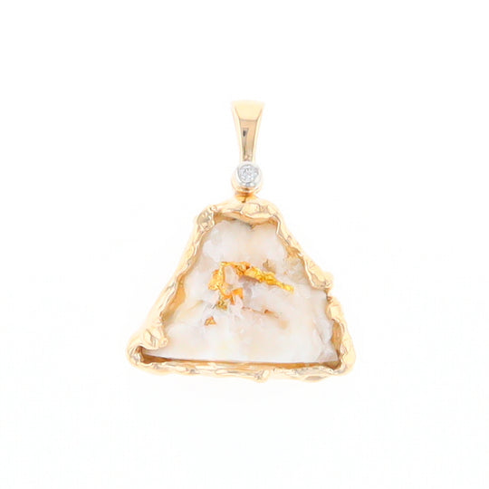 Rough Gold Quartz Free Form Pendant