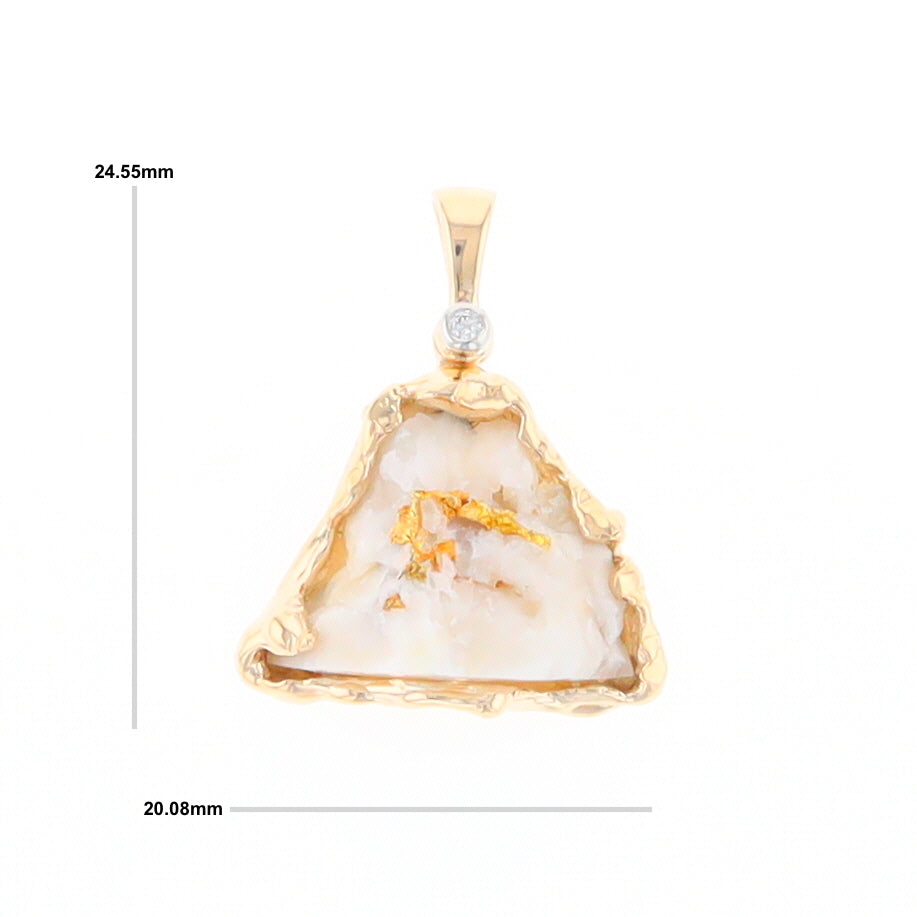 Rough Gold Quartz Free Form Pendant