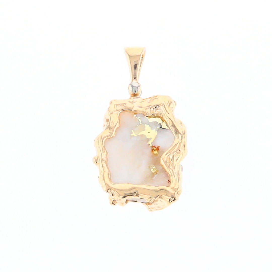 Rough Gold Quartz Freeform Pendant