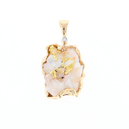 Rough Gold Quartz Freeform Pendant