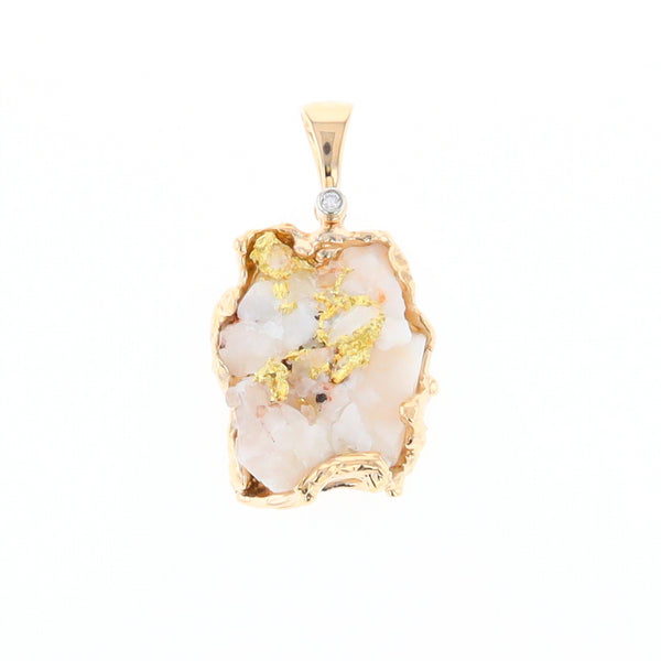 Rough Gold Quartz Freeform Pendant