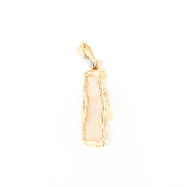 Gold Quartz Freeform Pendant - G1