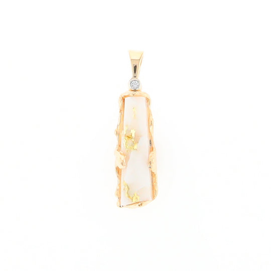 Gold Quartz Freeform Pendant - G1