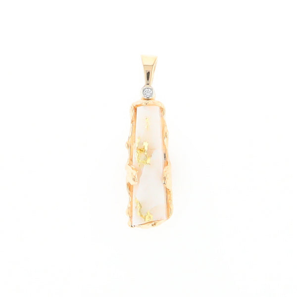 Gold Quartz Freeform Pendant - G1