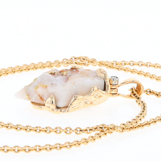 Rough Gold Quartz Free Form Pendant