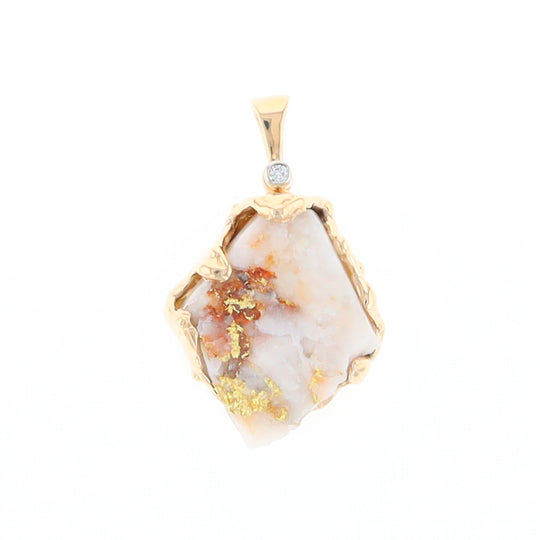 Rough Gold Quartz Free Form Pendant