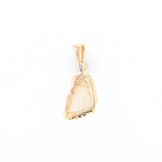 Rough Gold Quartz Freeform Pendant