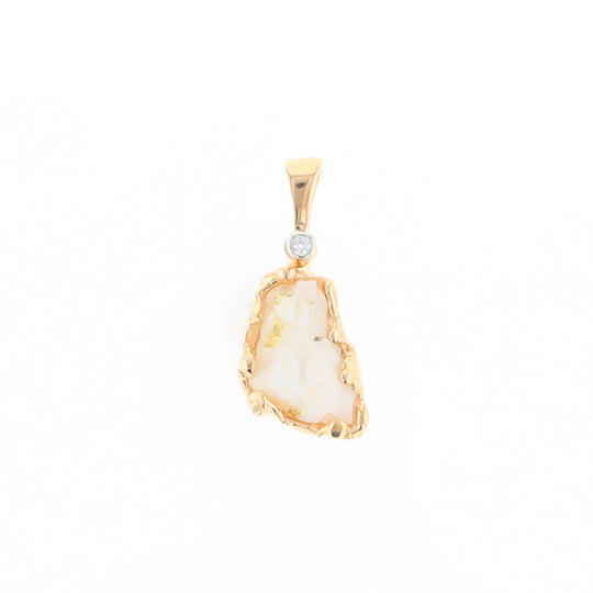 Rough Gold Quartz Freeform Pendant