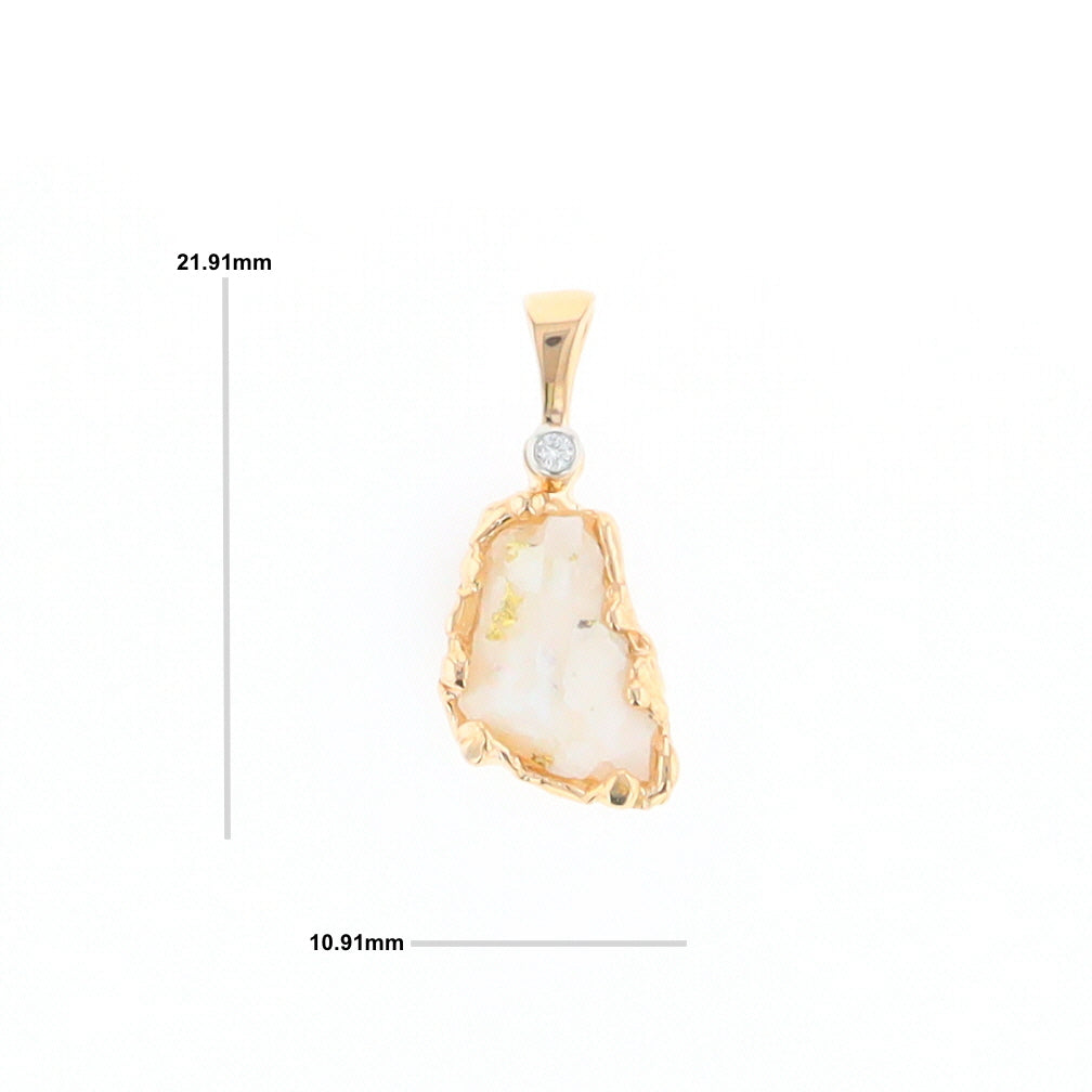 Rough Gold Quartz Freeform Pendant