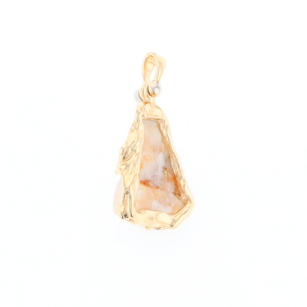 Rough gold Quartz Freeform Pendant