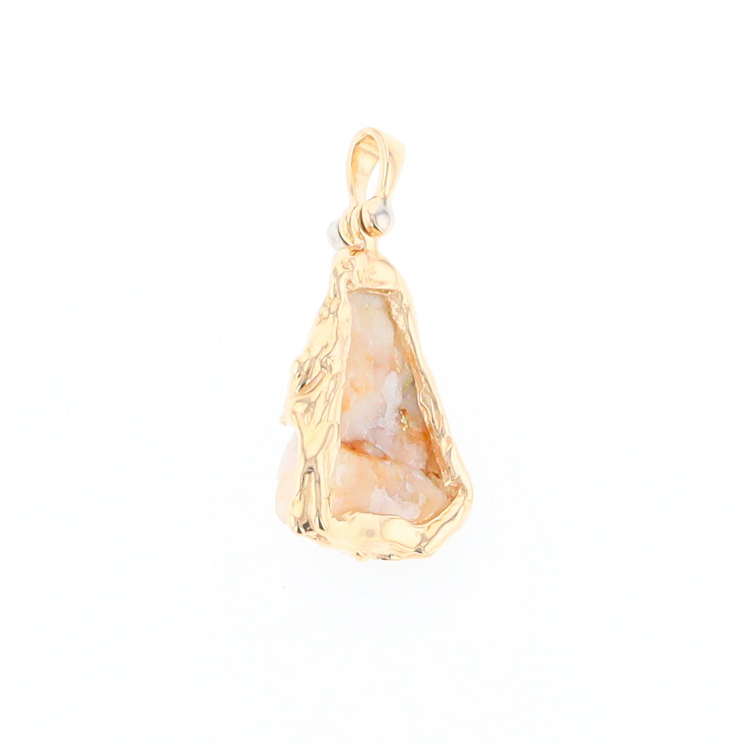 Rough gold Quartz Freeform Pendant