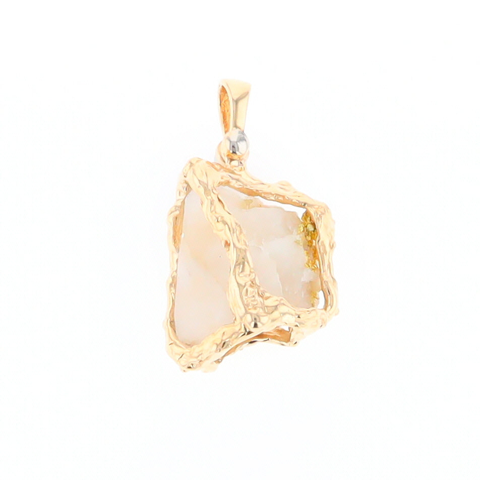 Rough Gold Quartz Freeform Pendant