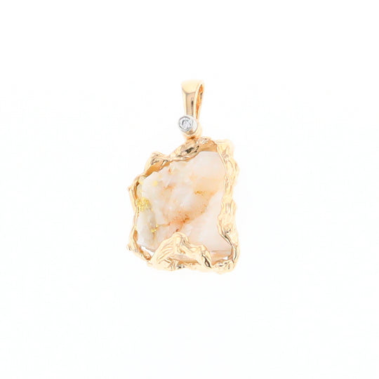 Rough Gold Quartz Freeform Pendant