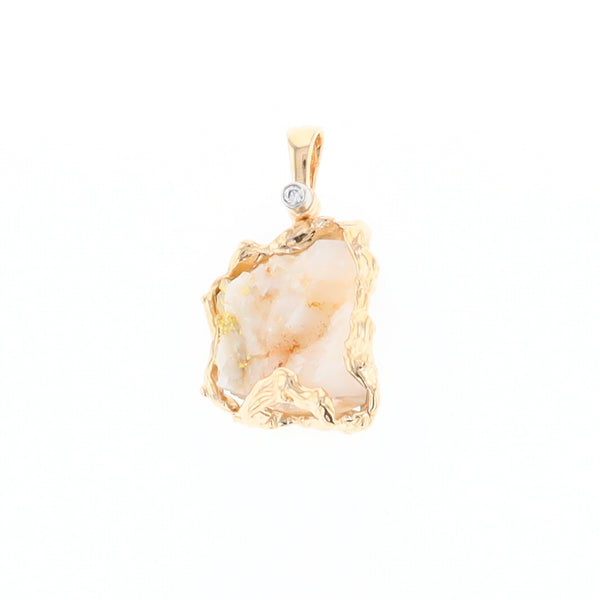 Rough Gold Quartz Freeform Pendant