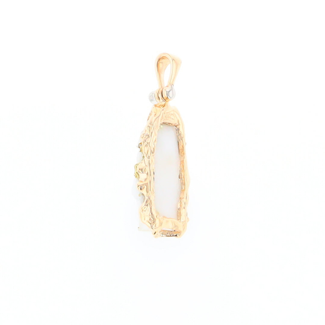 Rough Gold Quartz Freeform Pendant