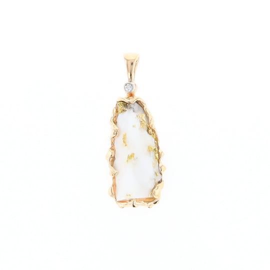 Rough Gold Quartz Freeform Pendant