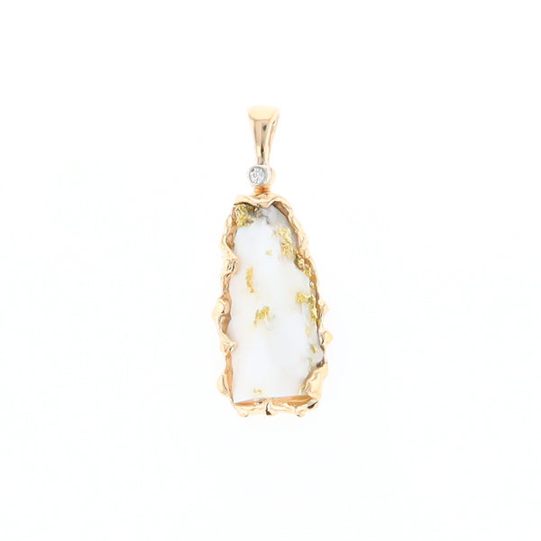 Rough Gold Quartz Freeform Pendant