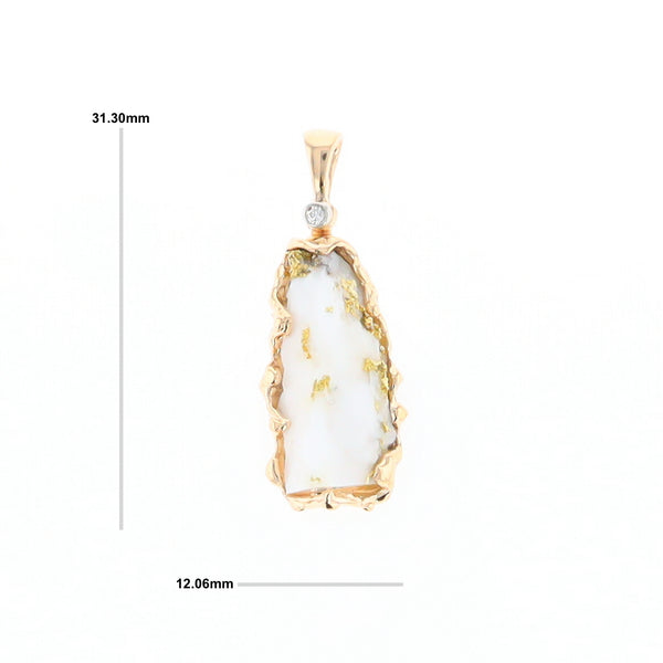 Rough Gold Quartz Freeform Pendant