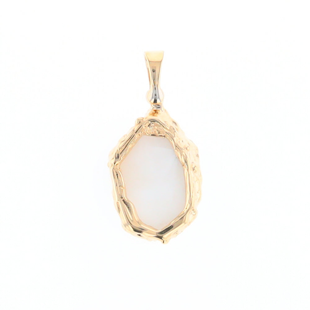 Rough Gold Quartz Freeform Pendant