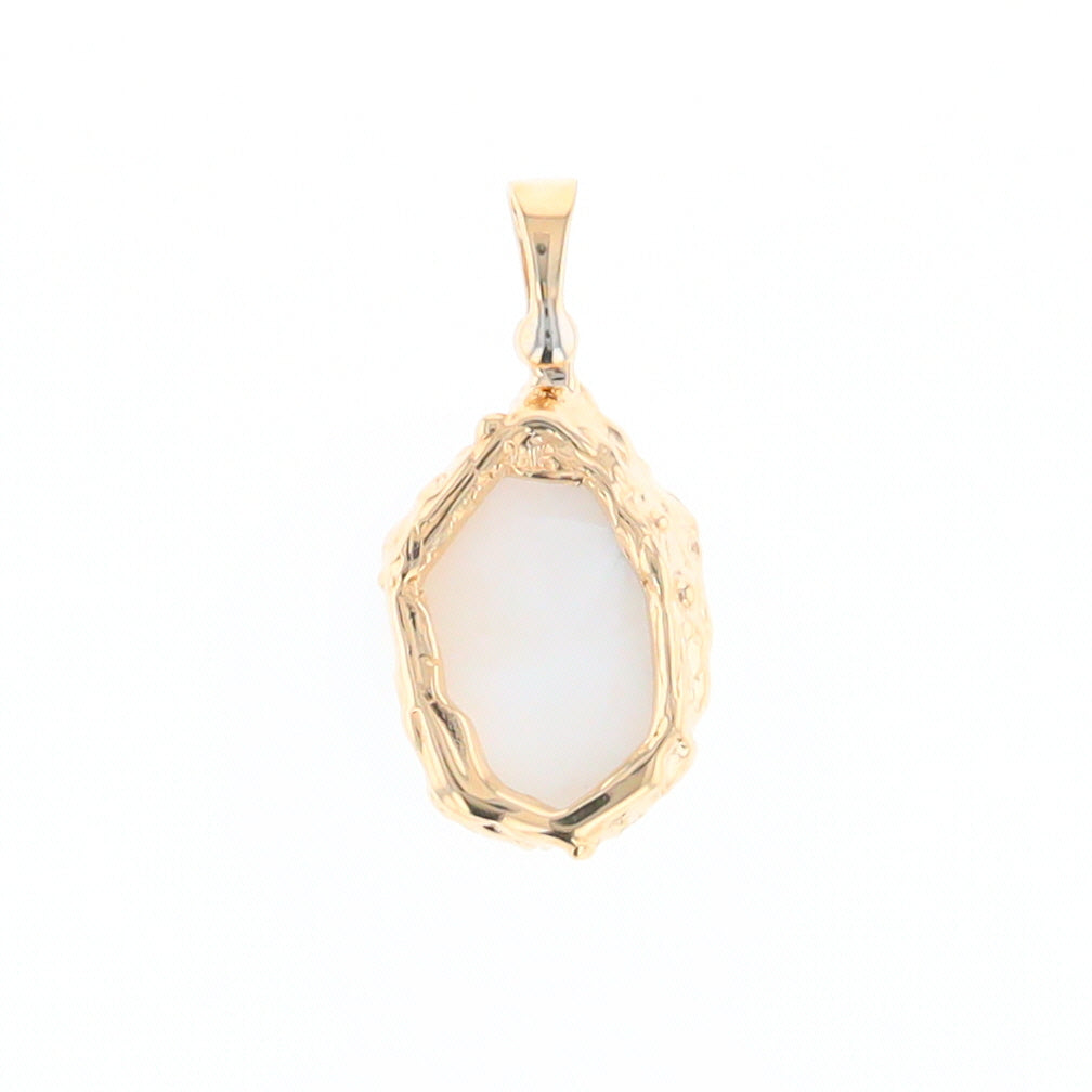 Rough Gold Quartz Freeform Pendant