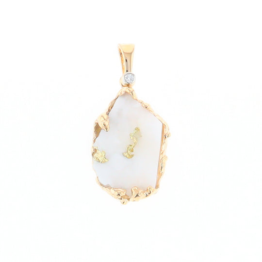 Rough Gold Quartz Freeform Pendant